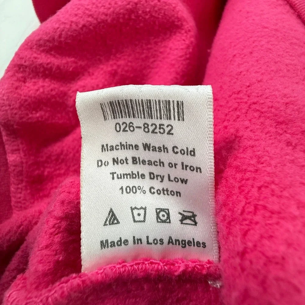 Sp5der Worldwide Pink Punk Hoodie Spider Web Star Graphic Large